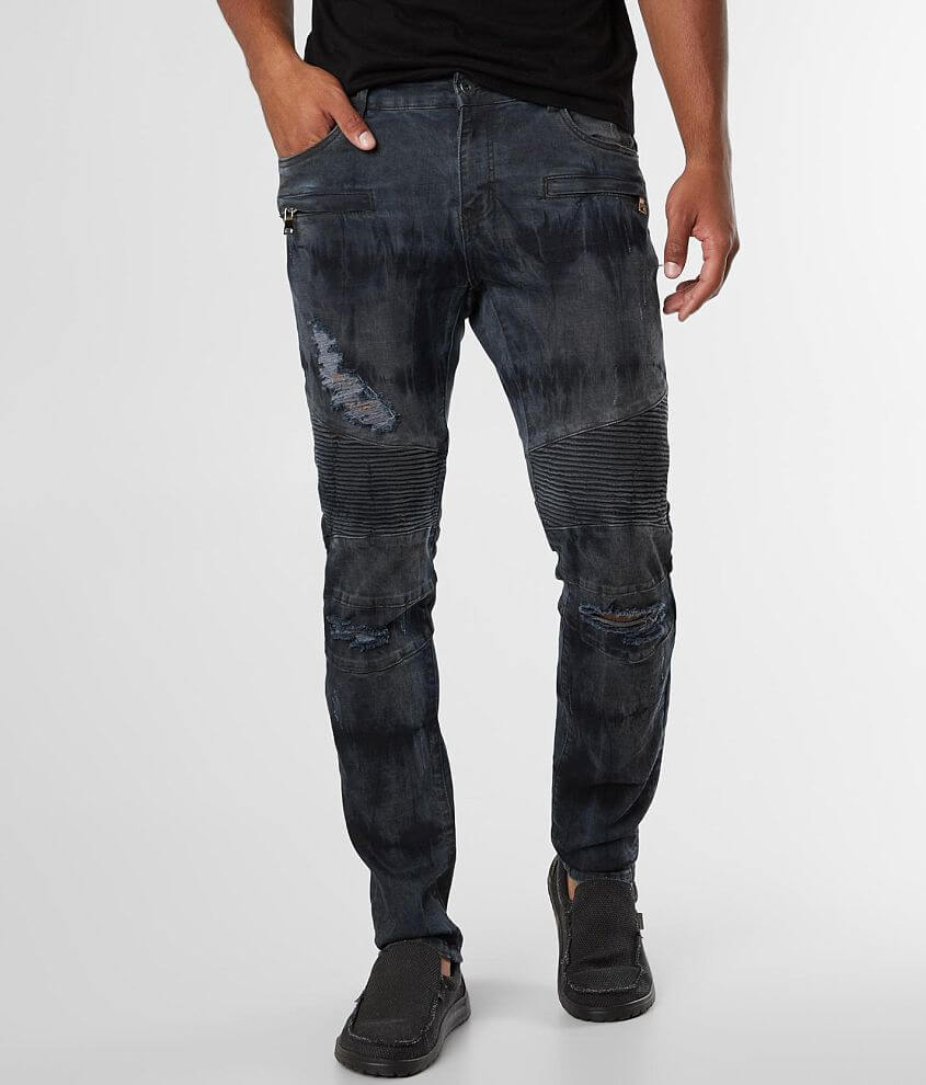 Crysp Denim Jerry Biker Skinny Stretch Jean front view