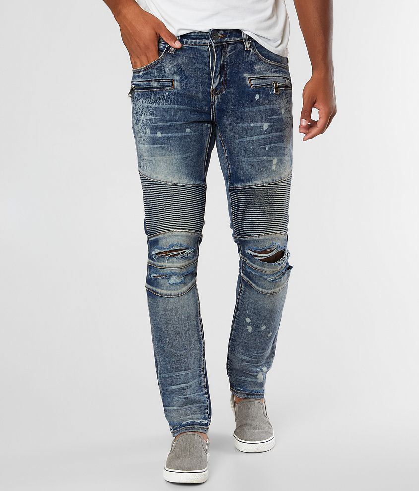 Crysp Denim Wade Biker Skinny Stretch Jean front view