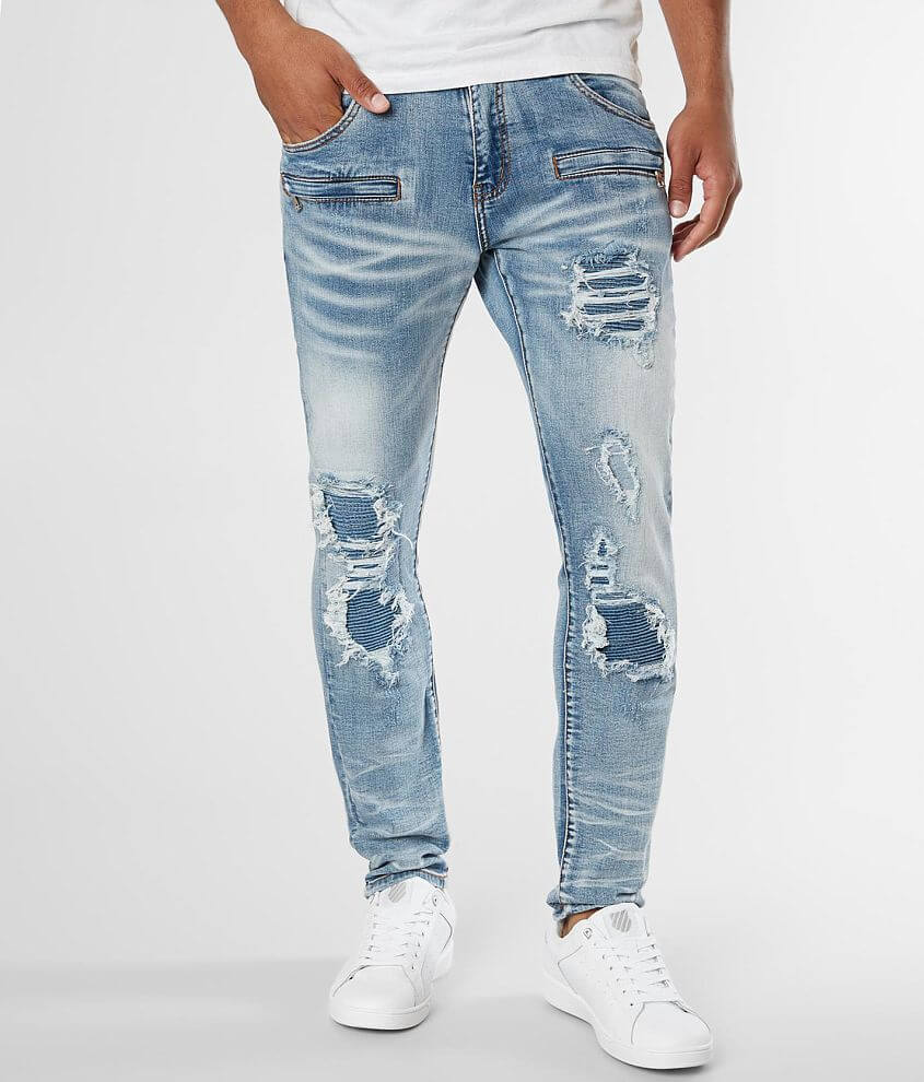 Crysp Denim Blanka Biker Skinny Stretch Jean front view