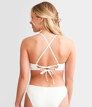 CUPSHE Textured Swim Top back view
