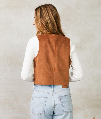 Willow &amp; Root Corduroy Cropped Vest BACK