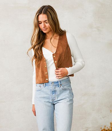 Willow &amp; Root Corduroy Cropped Vest FULL_LEFT_SIDE