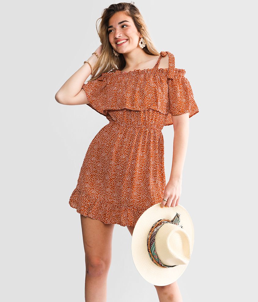 Daytrip Polka Dot Mini Dress - Women's Dresses in Rust Ivory | Buckle