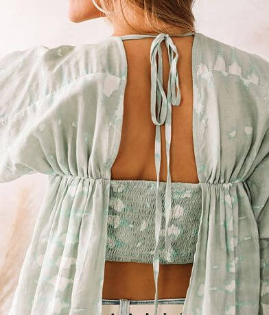 Willow &amp; Root Ruched Open Back Flowy Top misc detail 1 view