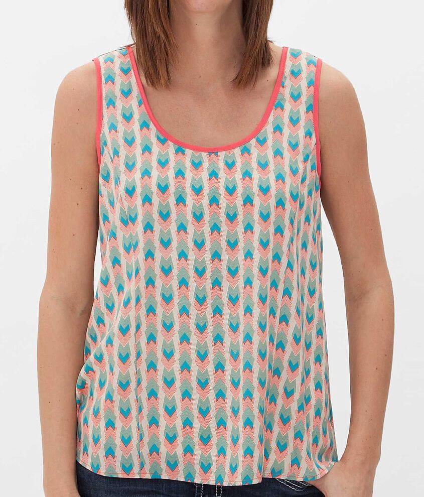 Daytrip Printed Chiffon Tank Top front view