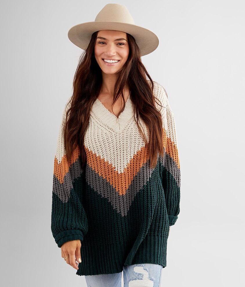 BKE Matte Chenille Chevron Sweater - Women's Sweaters in Multi