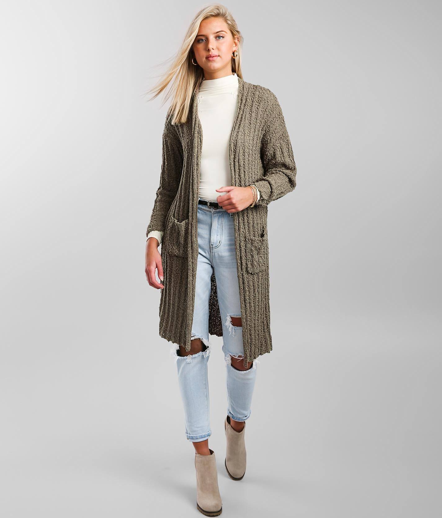 popcorn cardigan sweater