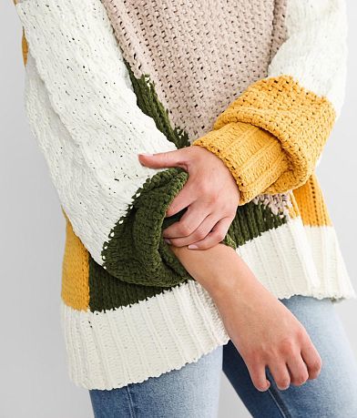 BKE Chenille Color Block Sweater misc detail 1 view