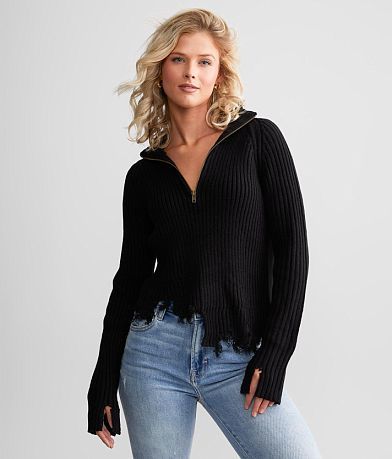 Gilded Intent Destructed Sweater front view