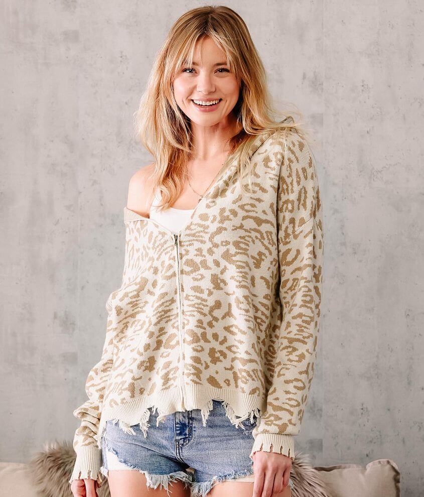 leopard hooded sweater