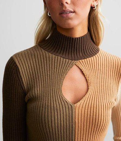 Gilded Intent Mock Neck Keyhole Sweater MISC_DETAIL_1