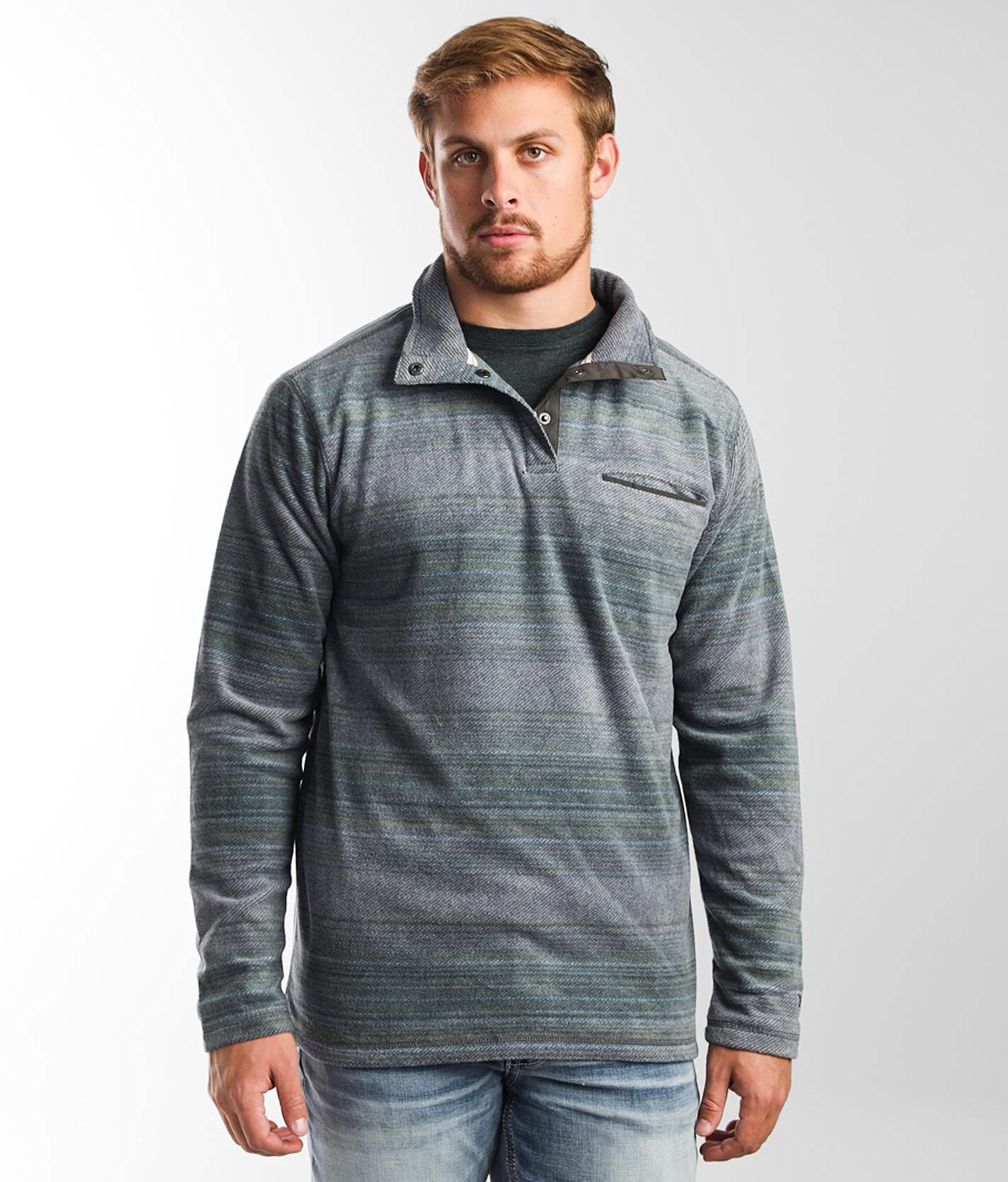Dakota Grizzly Axle Fleece Pullover Men s Sweatshirts in Blue Spruce Buckle