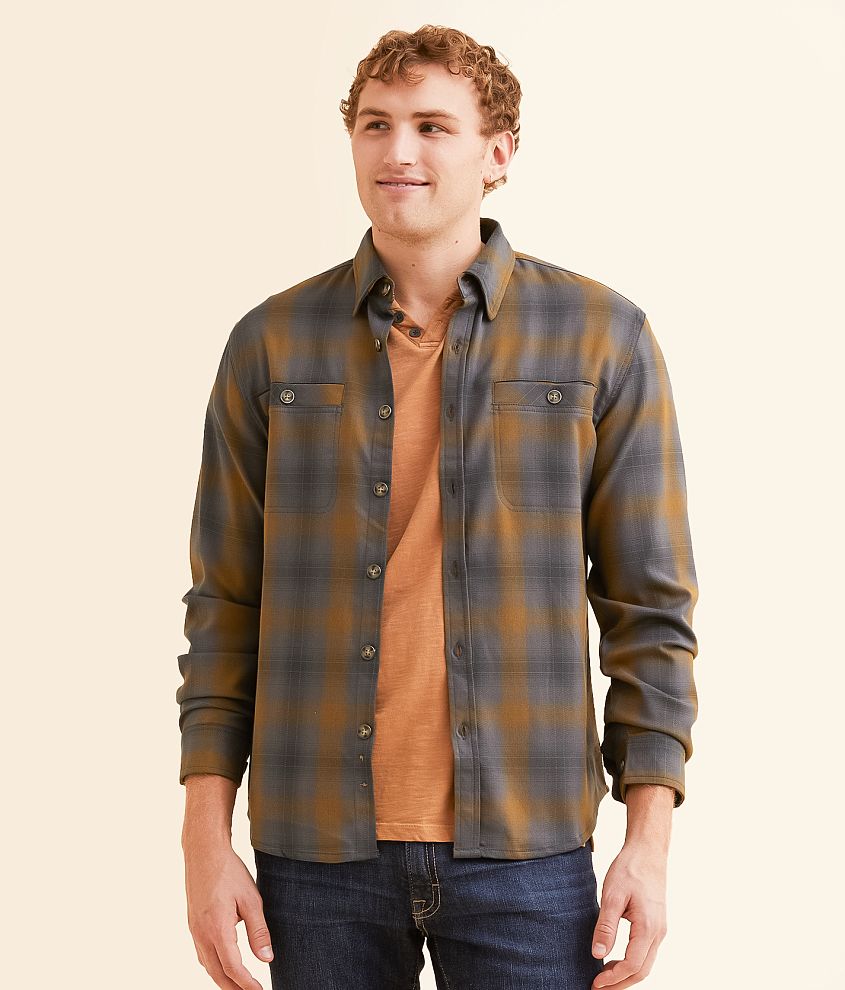 Dakota Grizzly Landon Flannel Knit Shirt front view