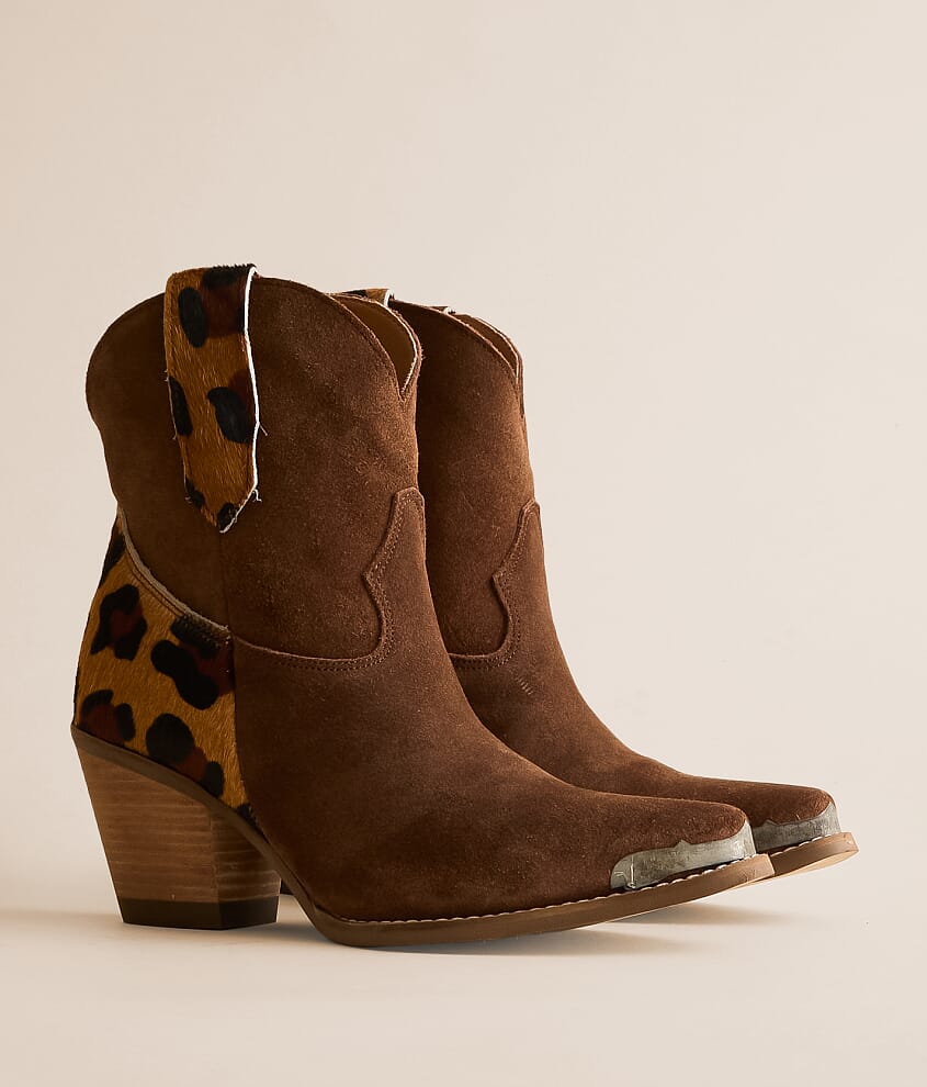 Texas Charm Leopard Leather Western Ankle Boot - thumbnail 2