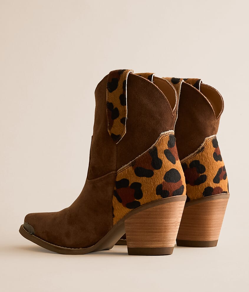 Texas Charm Leopard Leather Western Ankle Boot - thumbnail 3