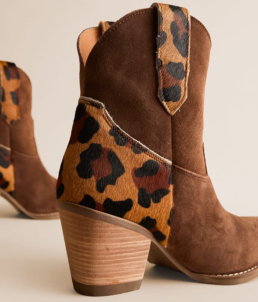 Texas Charm Leopard Leather Western Ankle Boot - thumbnail 5