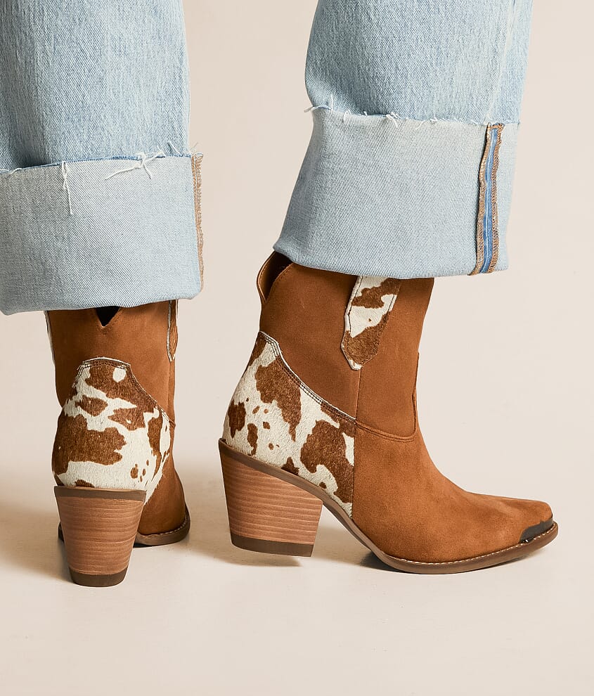 Texas Charm Cow Leather Western Ankle Boot