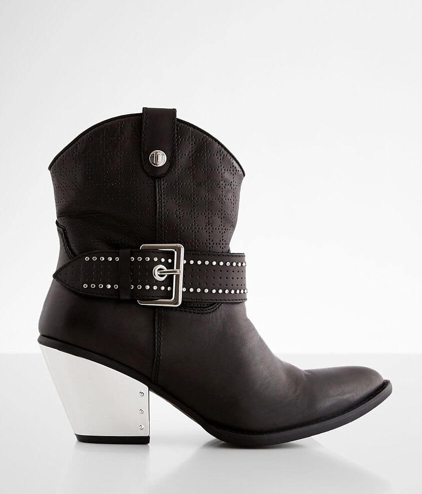 Dingo Backstage Leather Western Ankle Boot - Women's Shoes in Black ...