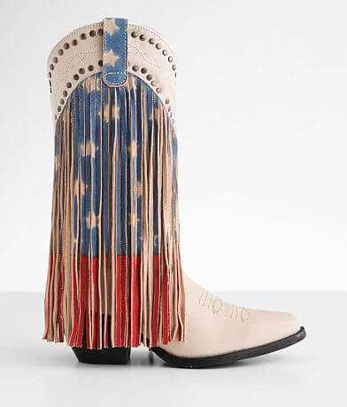 Dingo Born N' USA Leather Western Fringe Boot