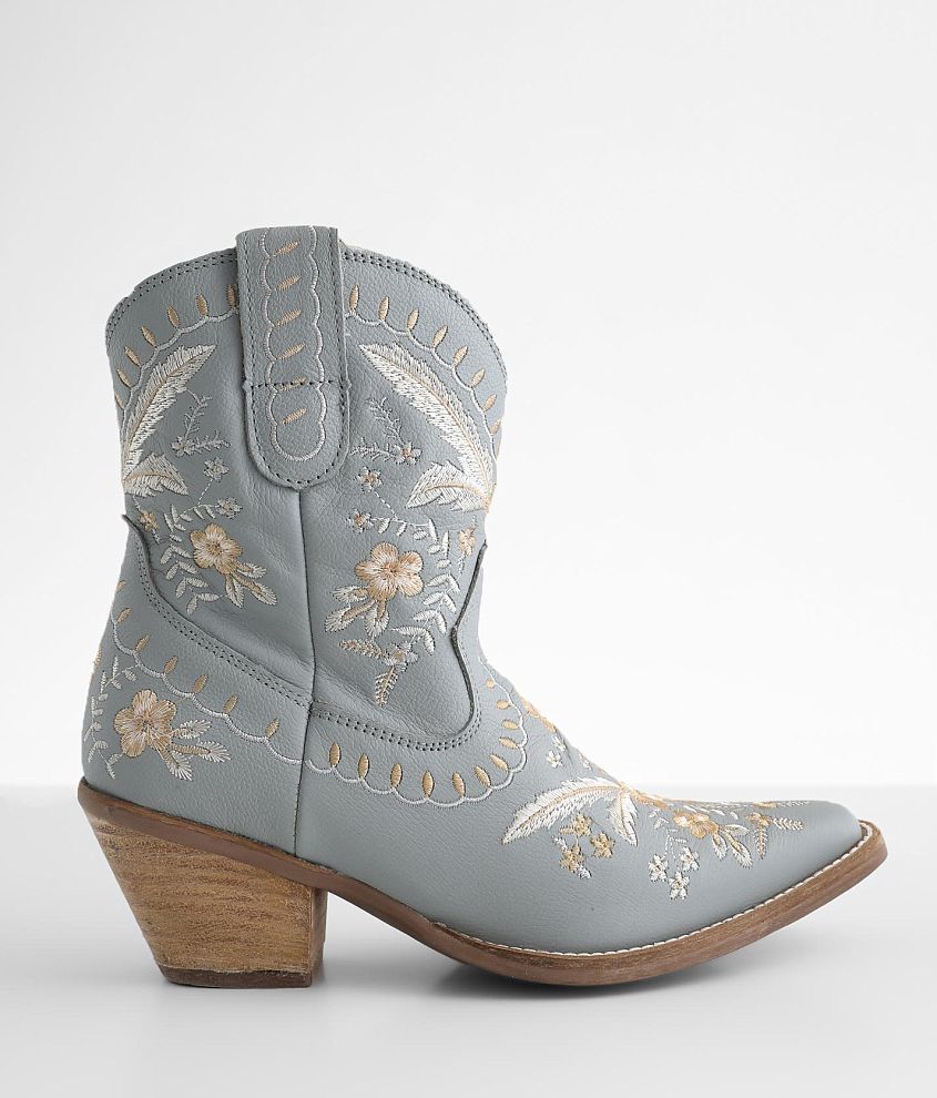 Dingo Floral Embroidered Leather Western Boot - Women's Shoes in Blue ...