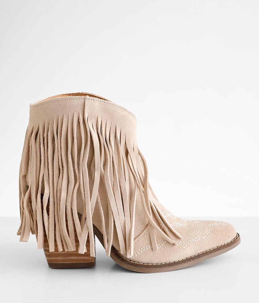 Dingo Tangles Fringe Suede Western Boot - Women's Shoes in Sand | Buckle