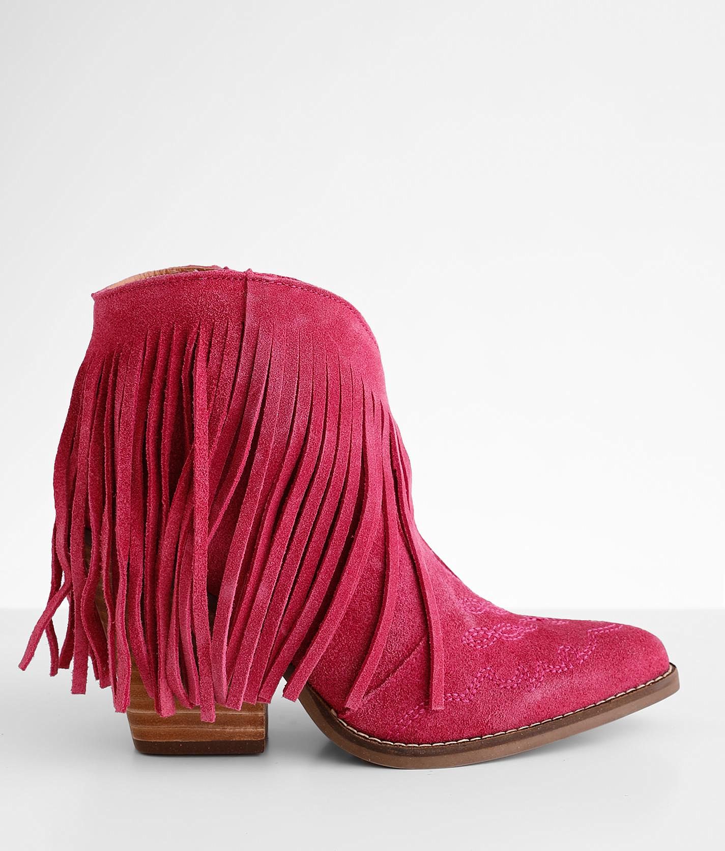 Pink 2024 fringe boots