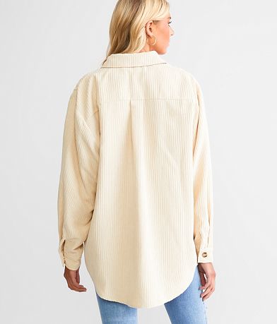 Davi &amp; Dani Oversized Corduroy Shacket back view