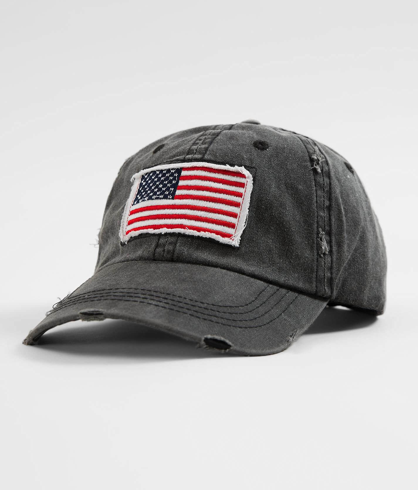 David & Young American Flag Baseball Hat - Women's Hats in Black