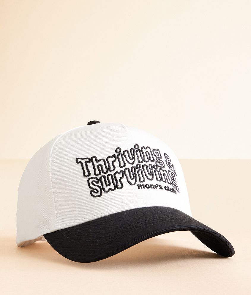 David Young Thriving Surviving Baseball Hat Women s Hats in Black White Buckle