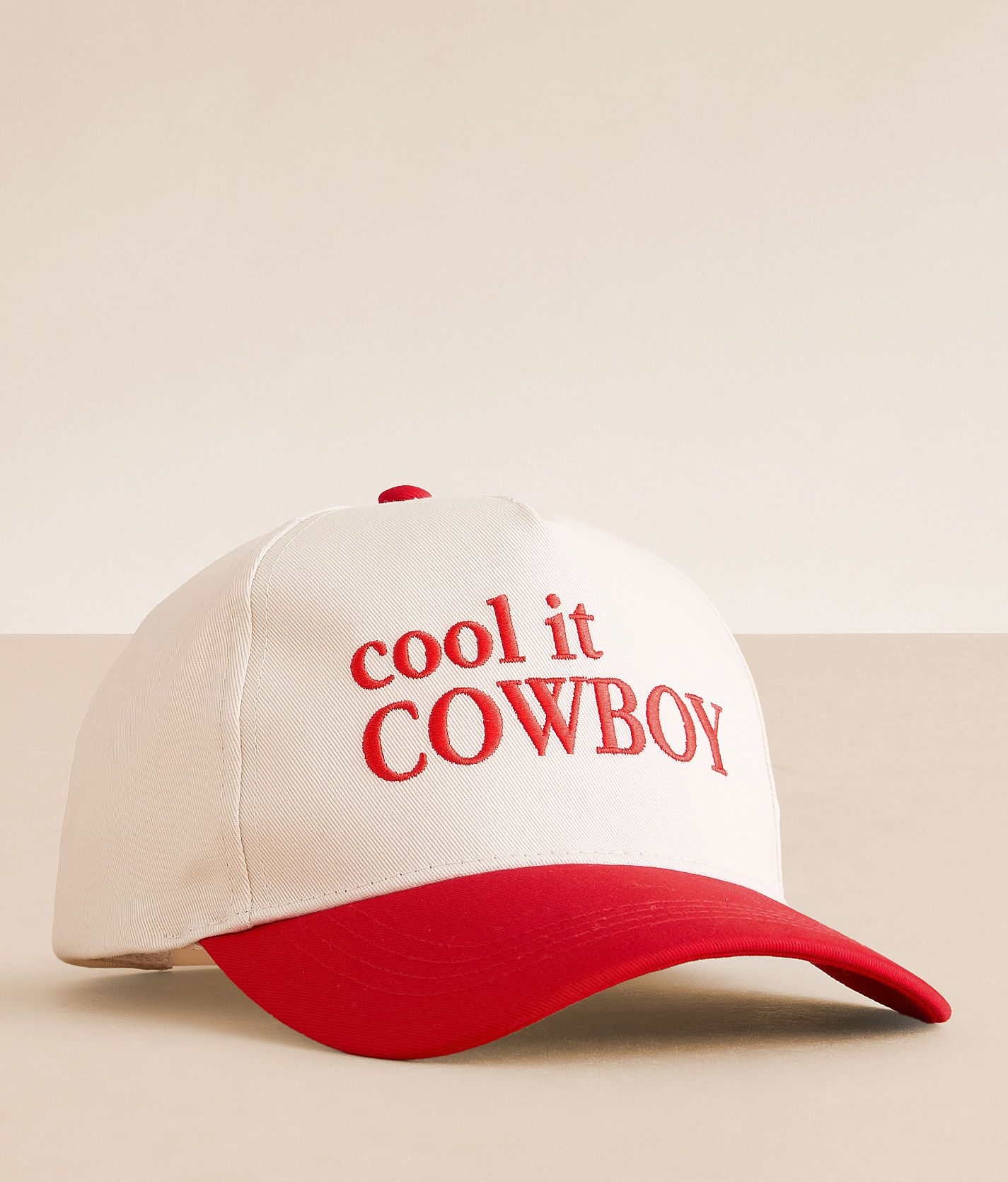 Red Brim \'Howdy\' Patch Trucker Hat by David&Young unisex but listed as womens ? David & Young Part Time Cowgirl Baseball Hat - Women main image 2