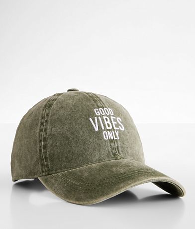  Good Vibes Only Washed Baseball Hat front view