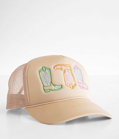 David & Young Cowboy Boots Trucker Hat front view