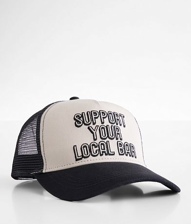 David & Young Support Your Local Bar Trucker Hat front view