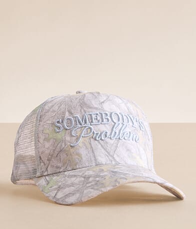 David & Young Somebody's Problem Camo Trucker Hat front view
