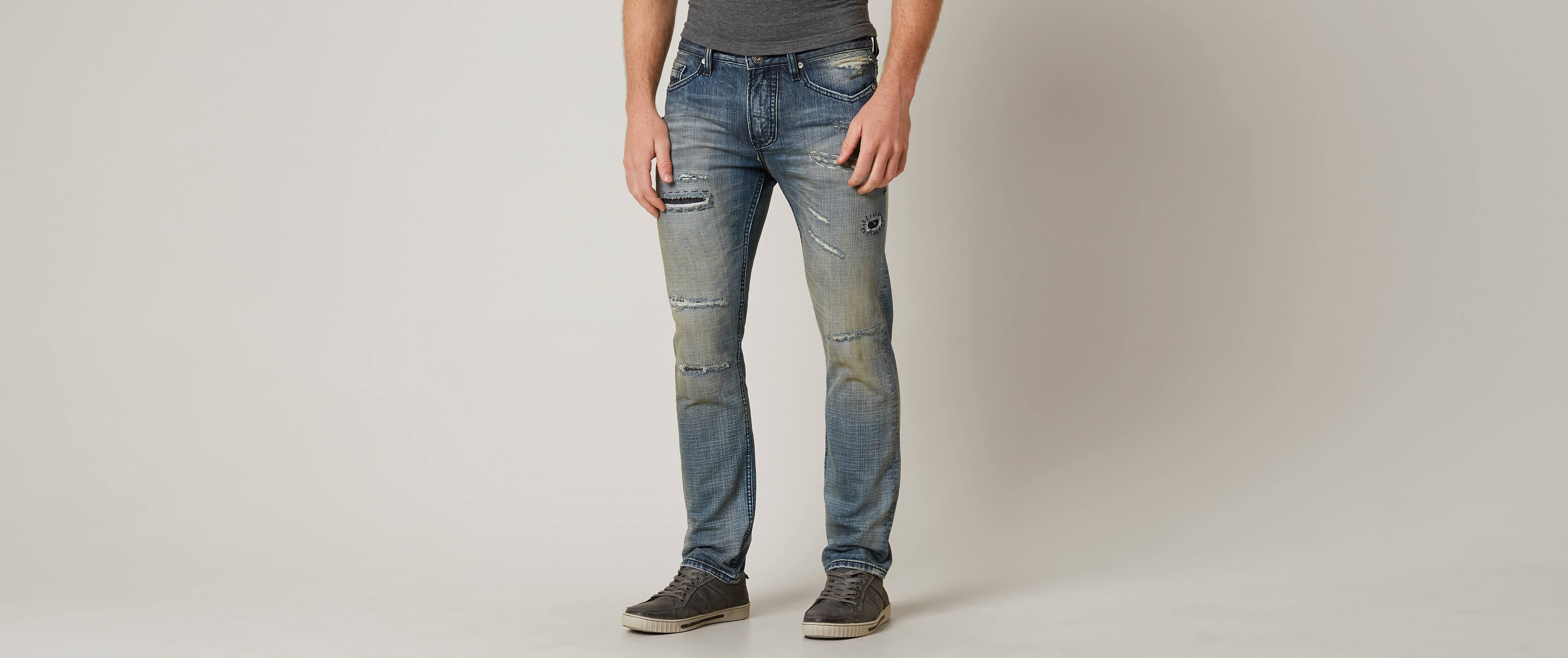 Jean Homme Rivet De Cru - Taille 42 - Coupe Regular - Longueur D'entrejambe 33 Pouces - Occasion Très Bon état