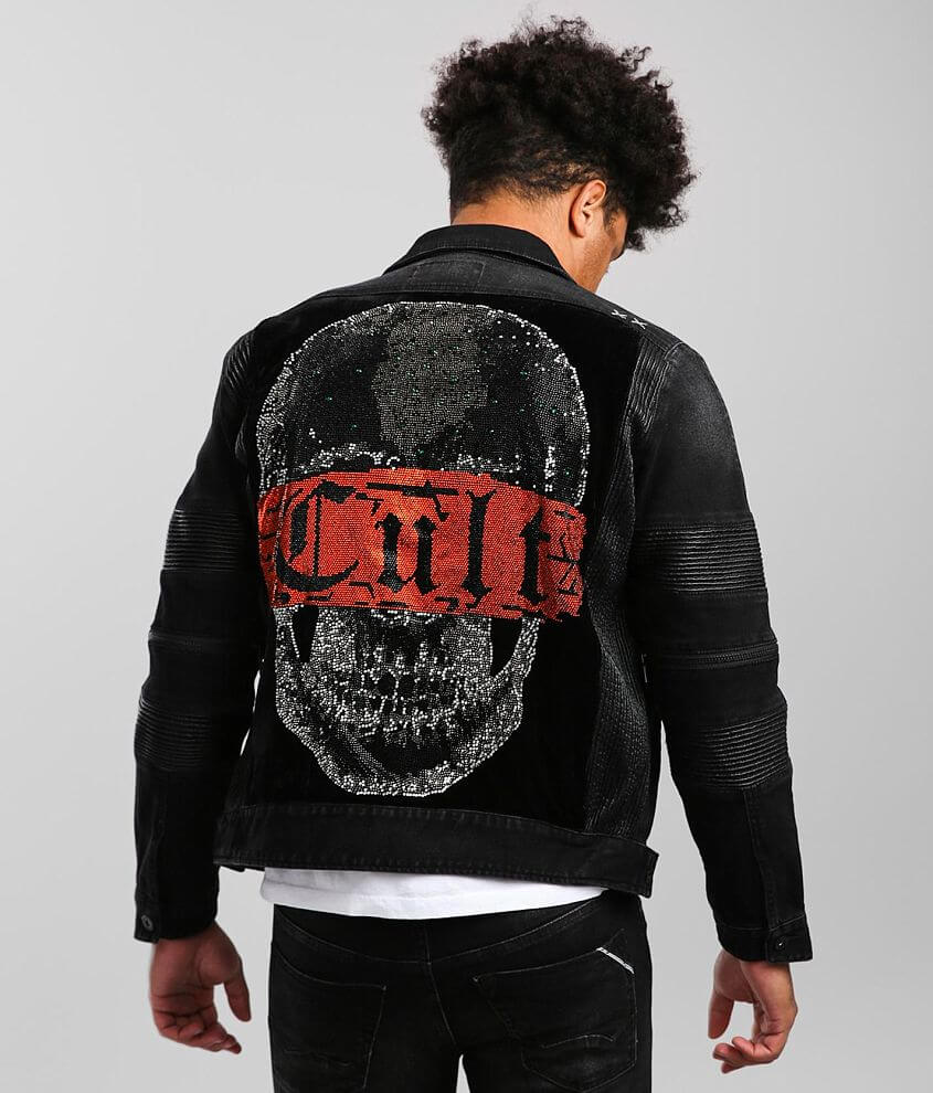 Cult of Individuality Moto II Denim Stretch Jacket front view