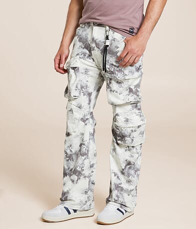 Cult of Individuality Floral Baggy Cargo Stretch Pant front view