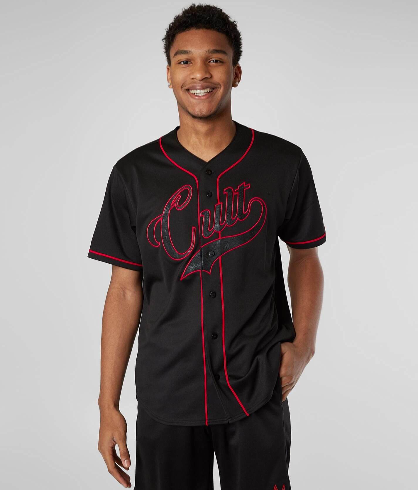 STIGMA VS BASEBALL JERSEY BLACK 野球シャツ Scarcewear Signature Plain Black Baseball Jersey Shirt Size