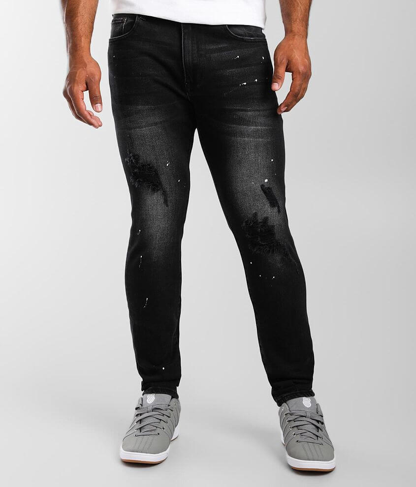 ZGY DNM Black Sand Tapered Skinny Stretch Jean front view