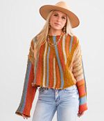 Willow & Root Frayed Open Weave Cropped Sweater - Women's