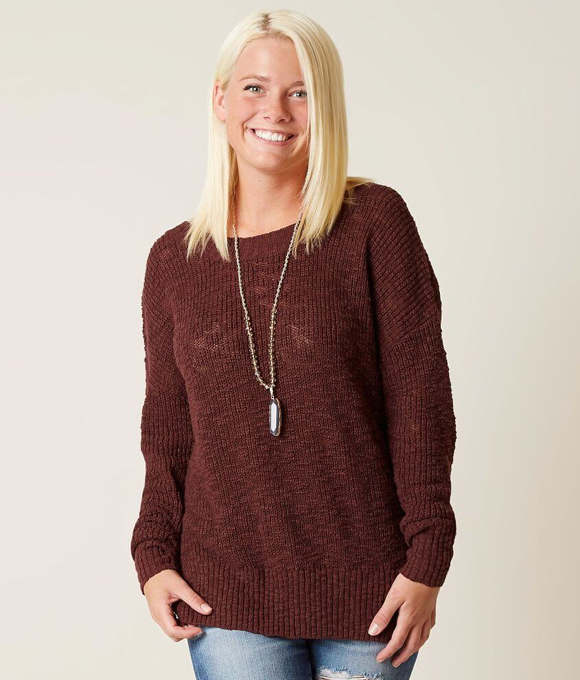 BKE Lace-Up Sweater front view
