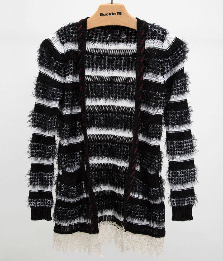BKE Boutique Striped Cardigan Sweater front view