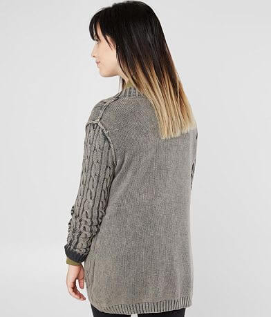Gilded Intent Washed Grandpa Cardigan Sweater back view