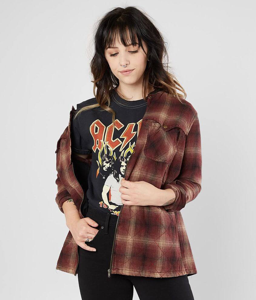 Burgundy flannel shirt womens sale