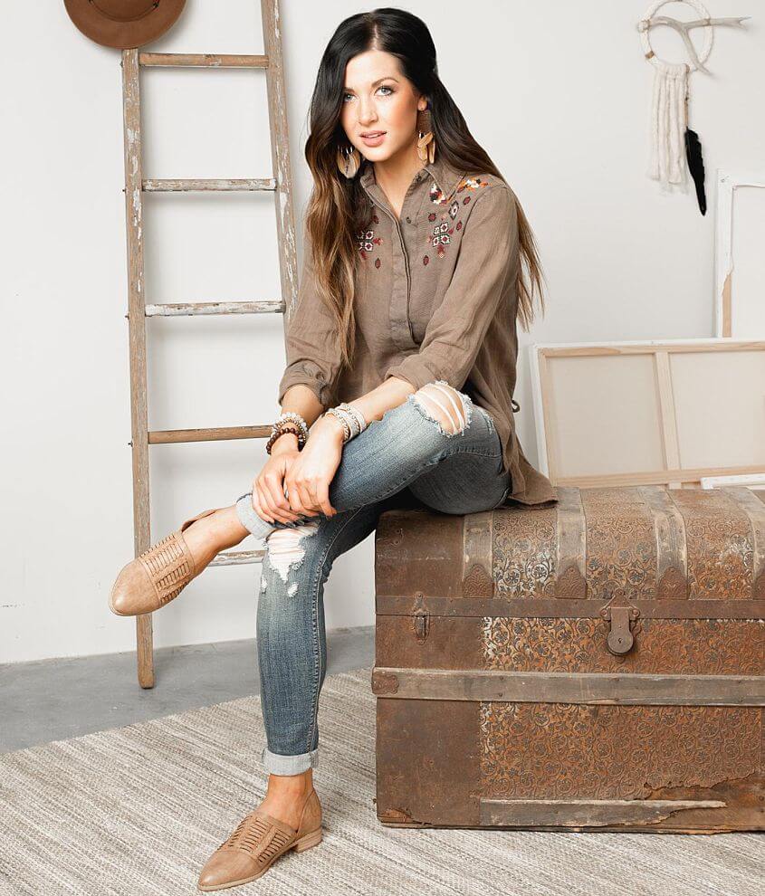 Image of Gimmicks Embroidered Drapey Shirt