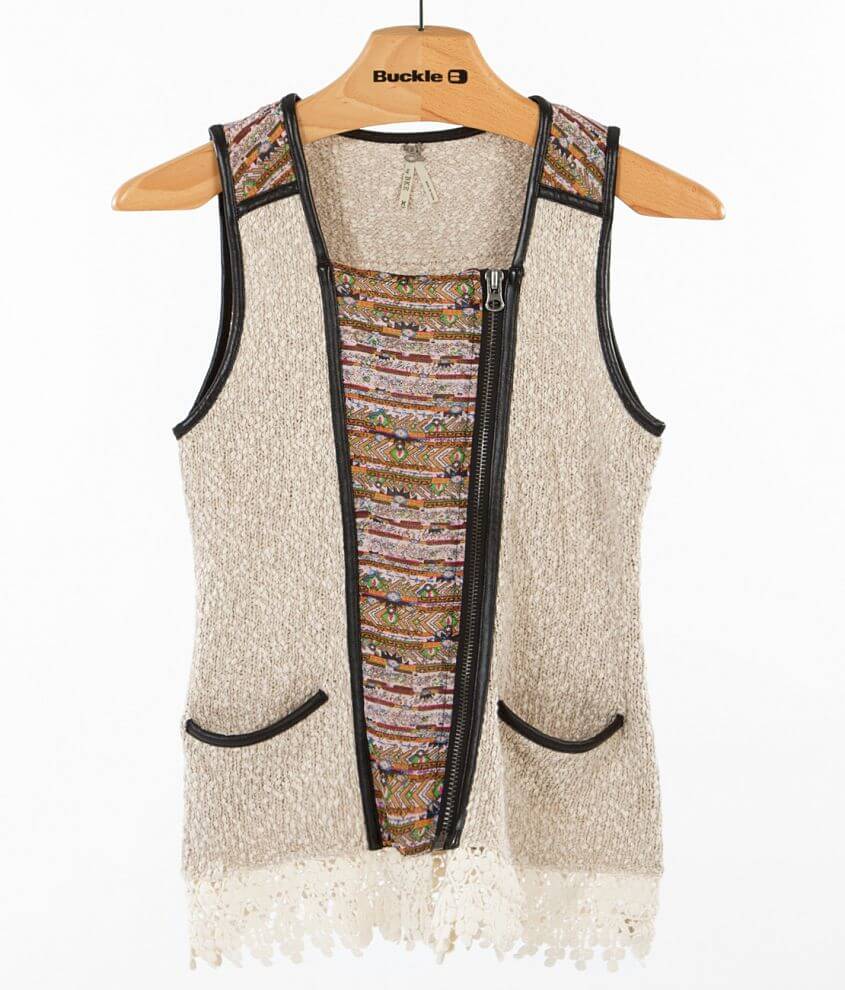 Gimmicks by BKE Metallic Sweater Vest front view