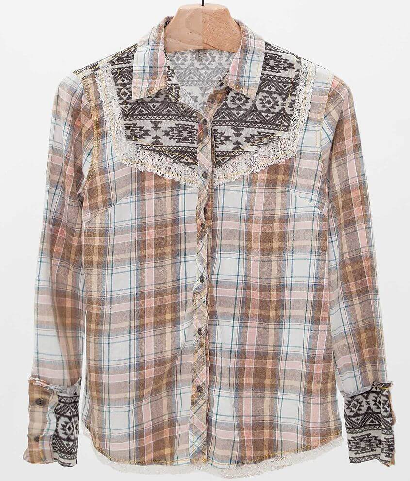Gimmicks by BKE Plaid Shirt front view
