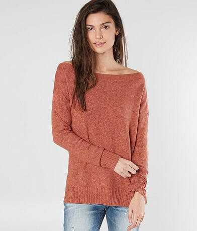 Buckle Black One Shoulder Sweater FULL_RIGHT_SIDE