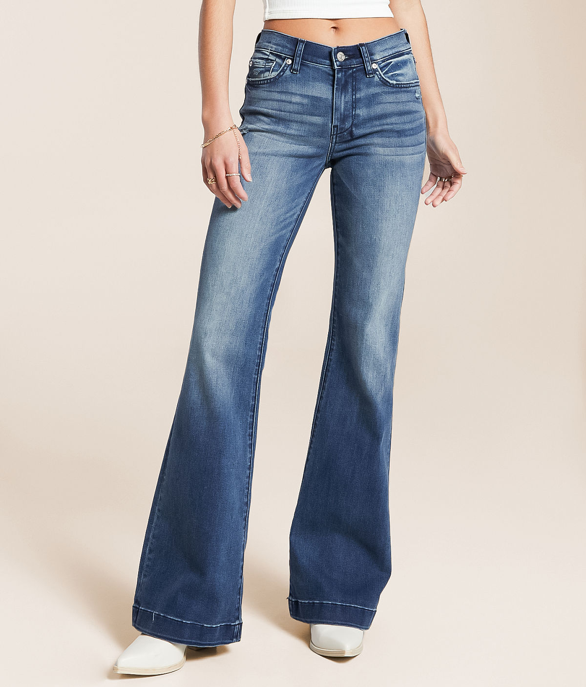 7 For All Mankind Dojo Trouser Stretch Jean — Lake Blue by Buckle