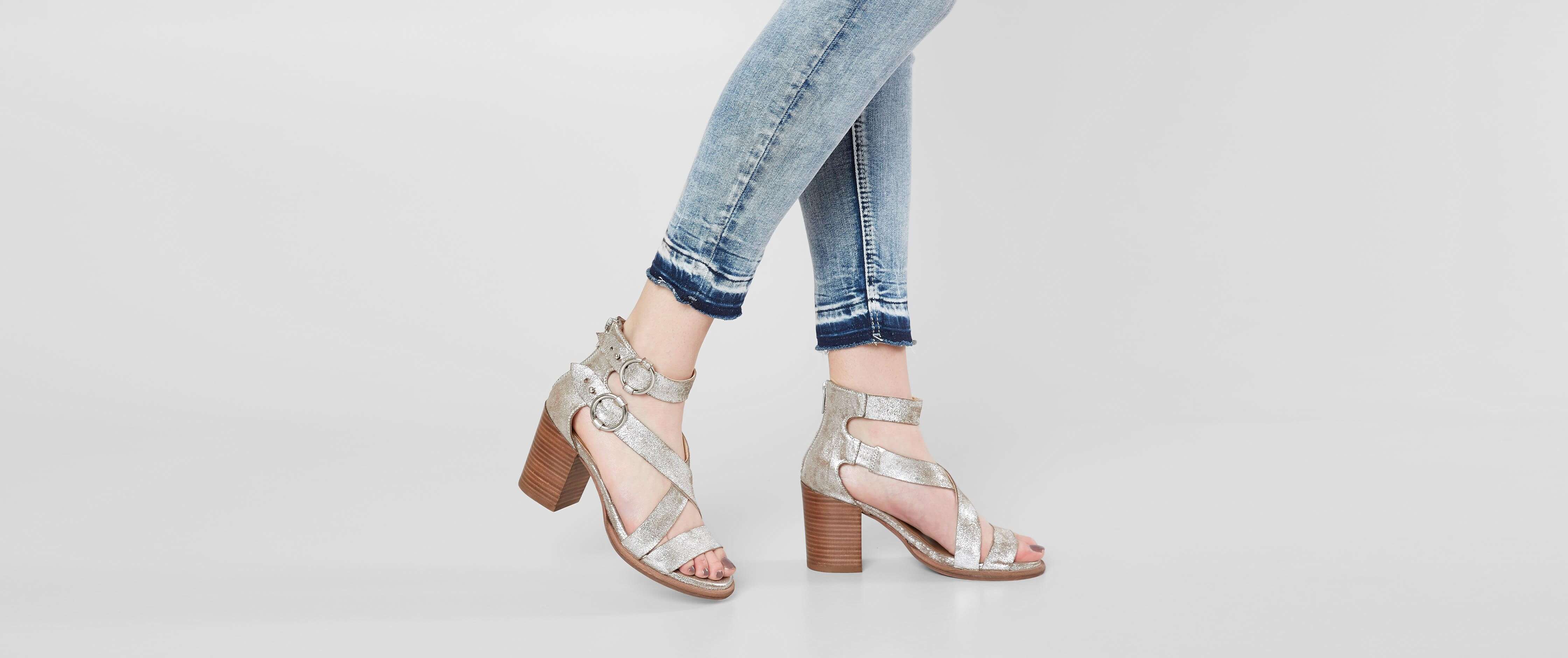 Diba True Hey You Leather Heeled Sandal Women's Shoes in Pewter